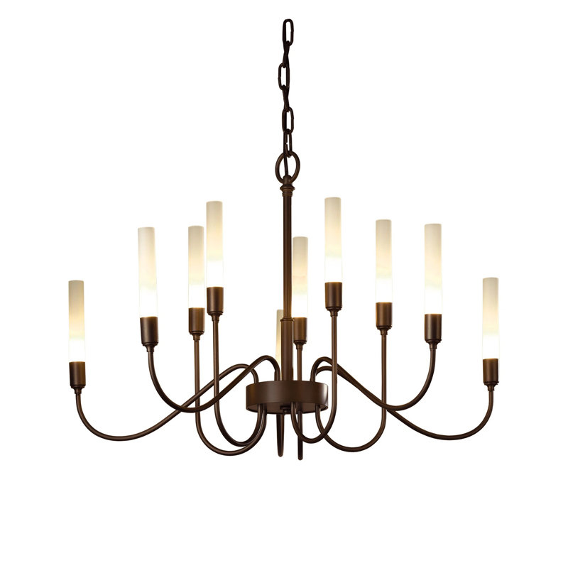 Lisse 10 - Light Candle Style Classic/Traditional Chandelier, Bronze