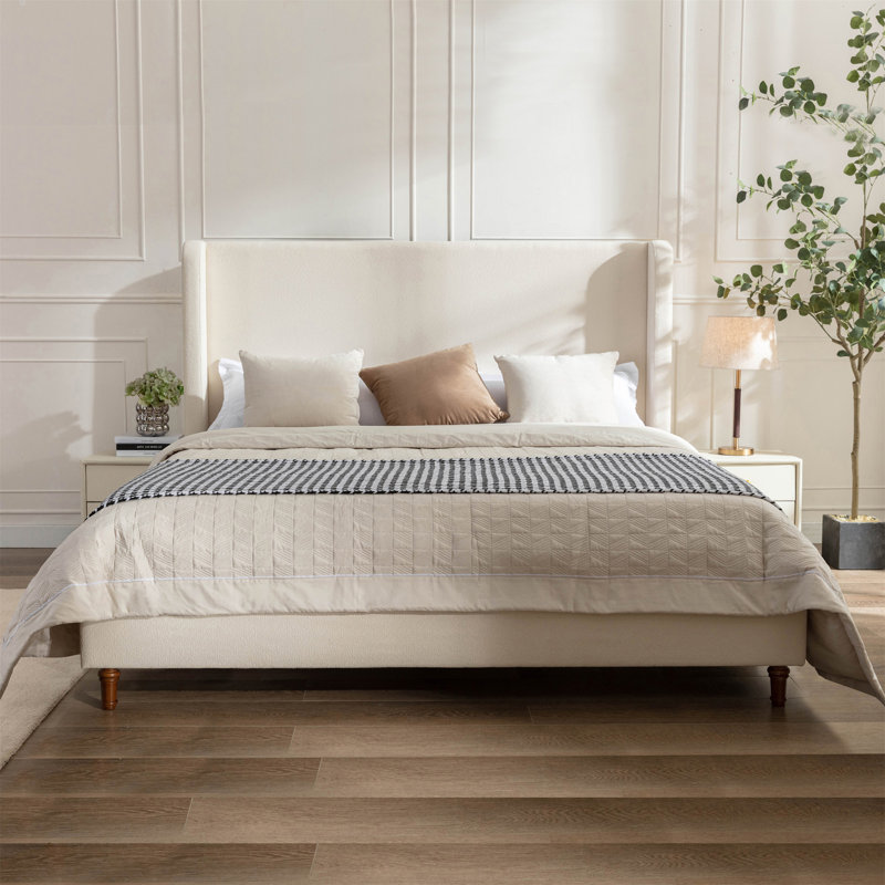 Lit tapissier Tall, Beige, Très grand