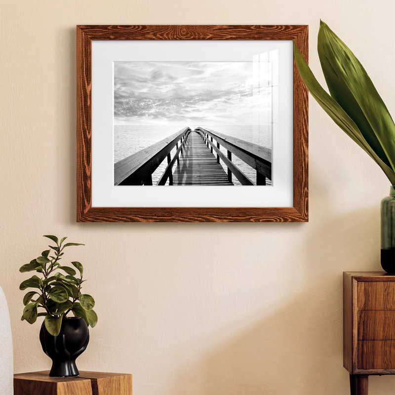 Pier Reflections - Photographie avec cadre photo, Érable, H 20 po x l 17 po x P 1,5 po