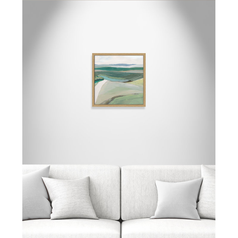 Fields Of Green II by Ian C, 17" H x 17" W x 1.25" D, Natural Framed