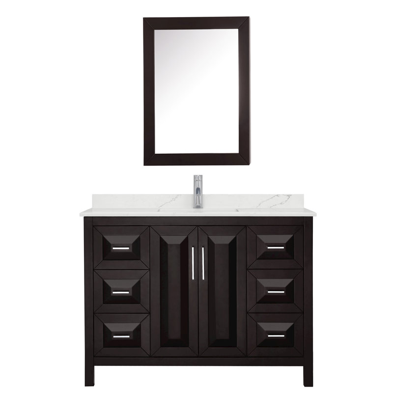 Daria 48'' W Vanity, Polished Chrome, Brown, Giotto Quartz