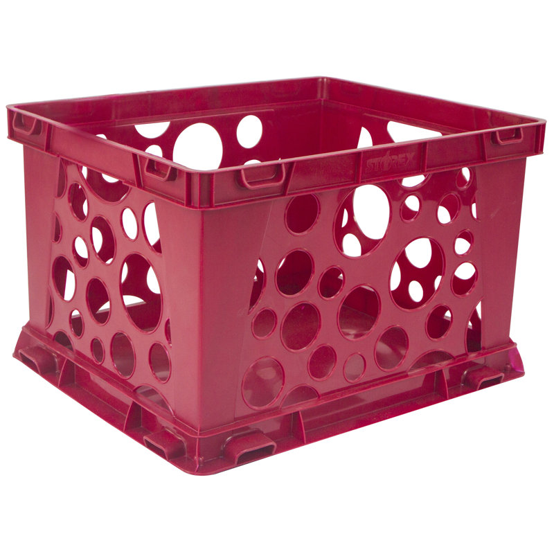Casier de classe empilable cube Crate, Rouge, H 10,75 po x l 16,5 po x P 13,5 po