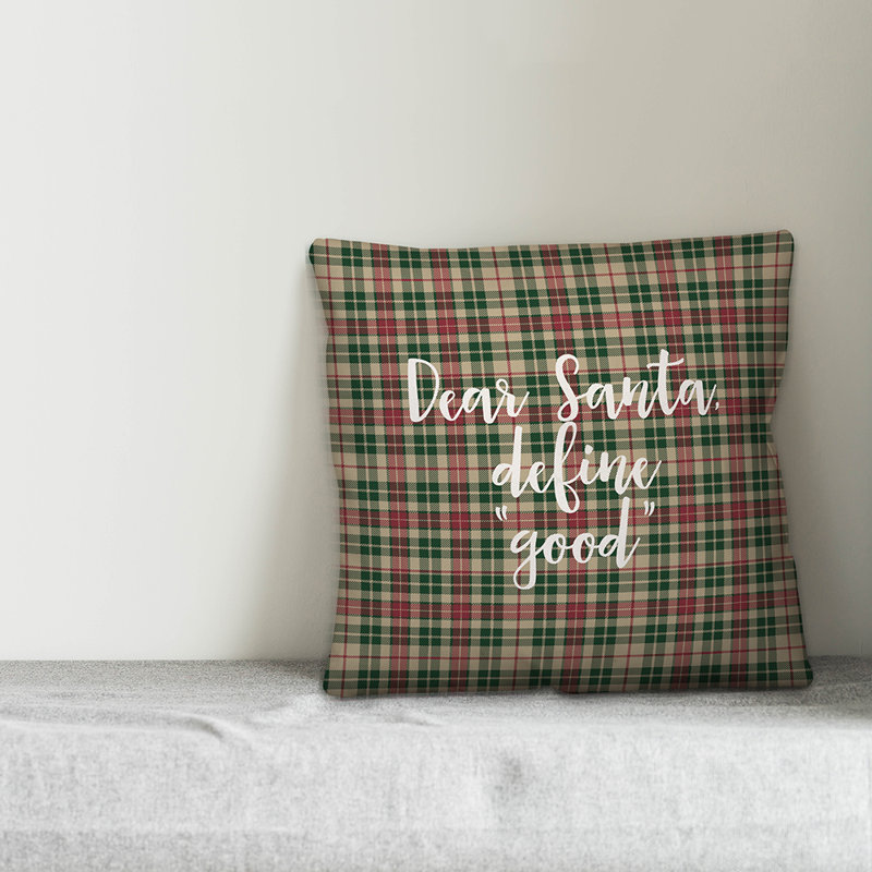  Coussin décoratif Cher, Cher Santa, Define Good in Tartan, Coussin décoratif