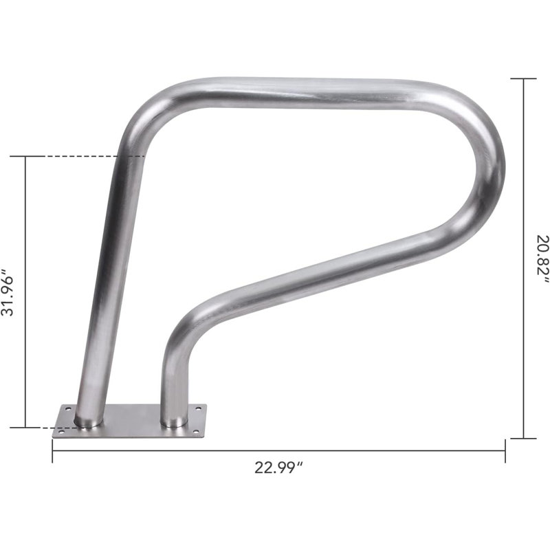 32” x 23 "Swimming Pool Stair Rail,250LBS Load Capacity,304 Stainless Steel Rustproof Pool Handrail,with Blue Grip Cover, for Inground Pool