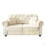 Canapé Chesterfield de 63 po en velours avec garniture cloutée et accoudoirs roulés, canapé de style Mid-Century moderne capitonné avec boutons, inclus 2 coussins-124120511