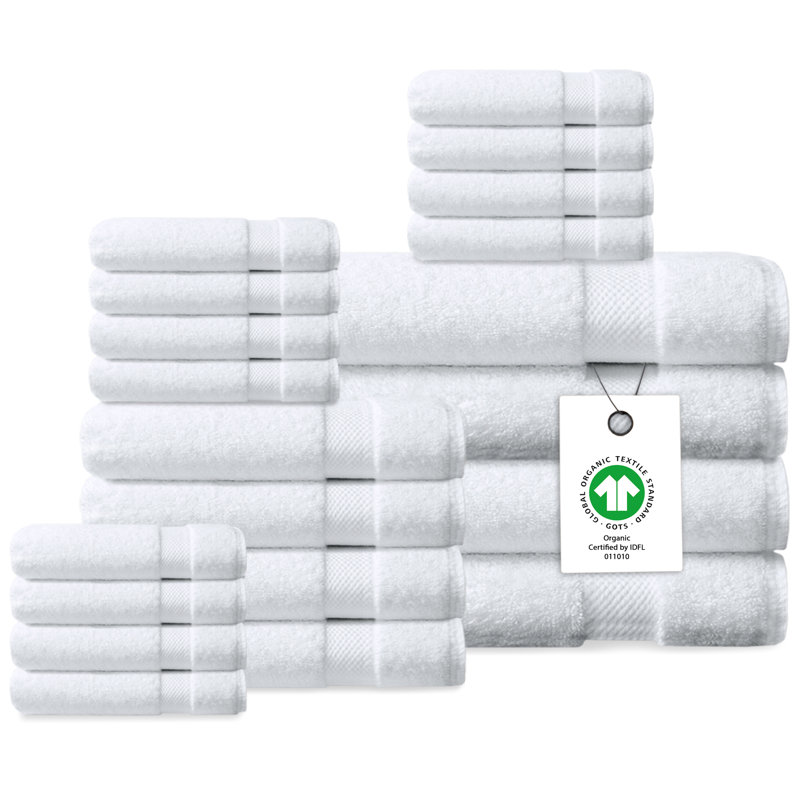 Ensemble de 20 serviettes en coton Delara, Blanc