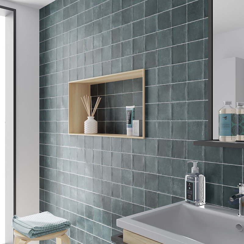 Fusion 4X4 Porcelain Wall and Floor Tile, Glacier
