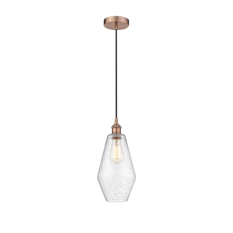 Luminaire suspendu simple à 1 lumière Gabbie, Cuivre antique