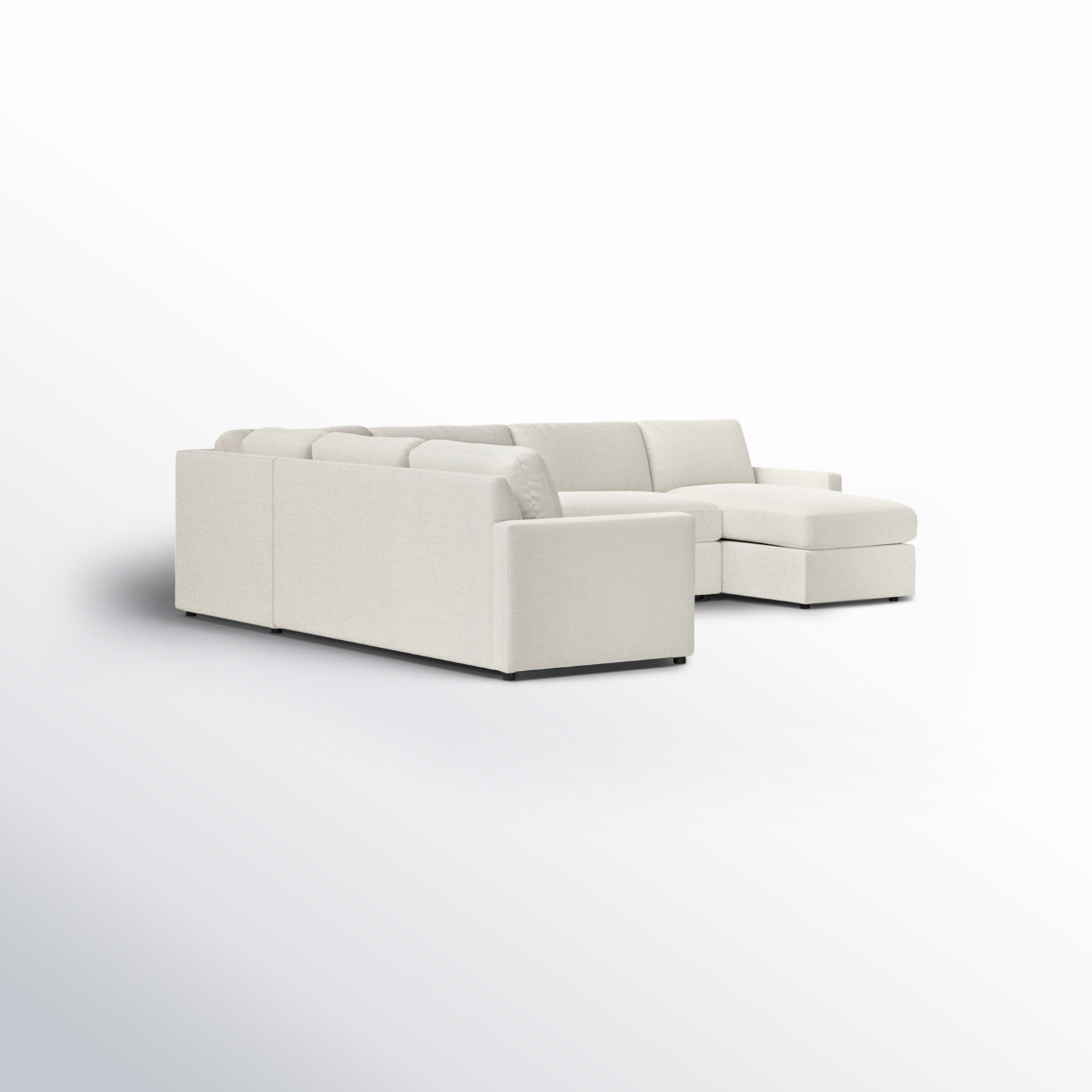 Damari Upholstered U-Sectional, Nomad Snow Crypton® Chenille, Right Hand Facing