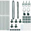 Vidaxl Fence Posts With Base Plates 7 Pcs Diameter32mm Galvanised Steel-114618564-114618557