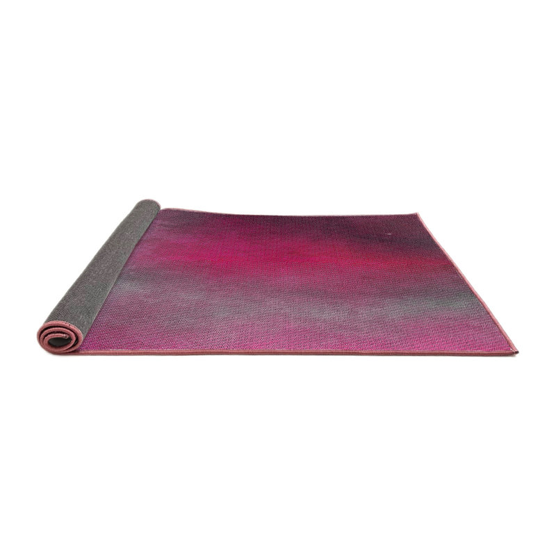 Tapis rose/zone grise à motifs, Rond 7 pi