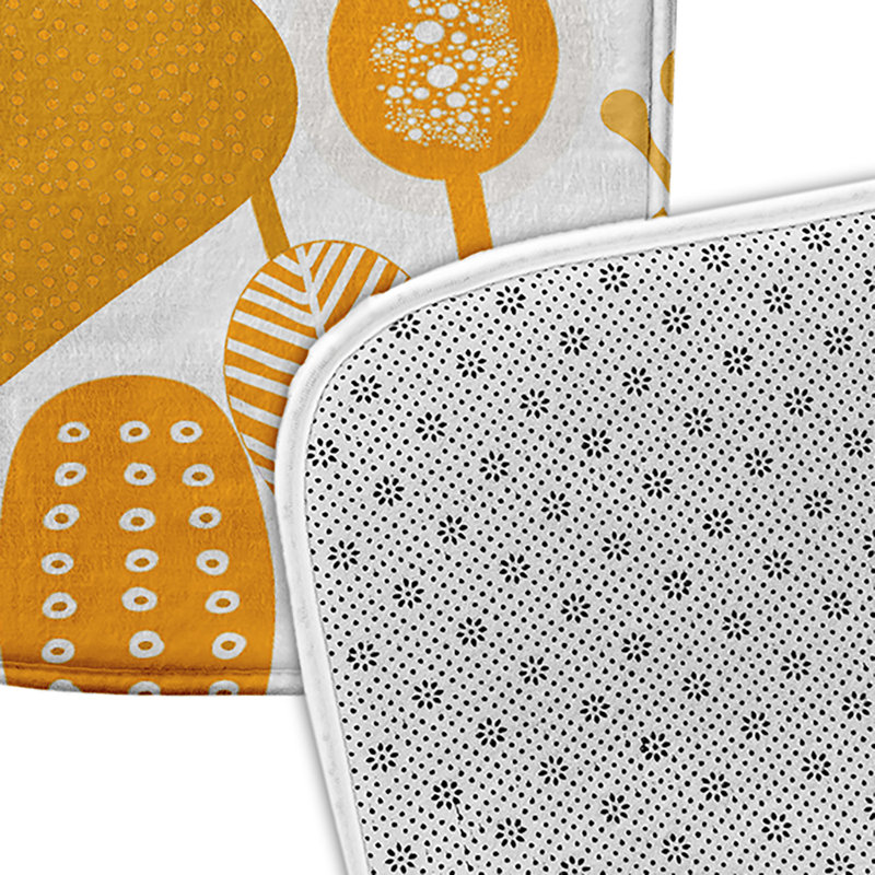 Tapis de bain Botanical Blooms, L 21 po x L 34 po, Jaune
