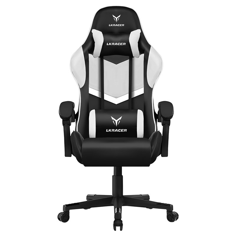 Gaming Chair with 2-Point Massage and Footrest, Video Gamer Chair Ergonomic High Back Support Computer Chair, Swivel Desk Chair for Home Office