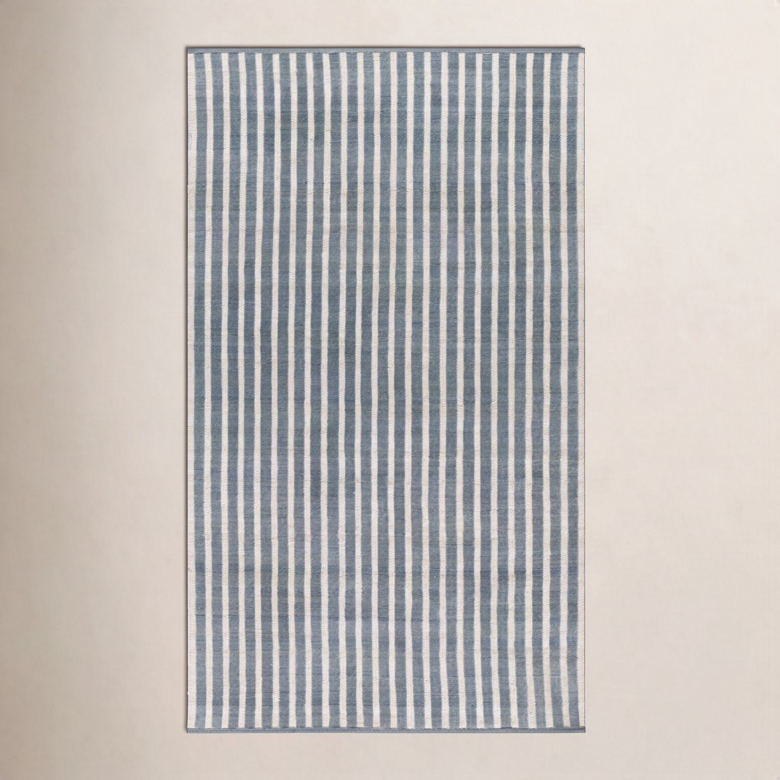Acerra Blue Hand-Woven Striped Outdoor Rug, Rectangle 8'10" x 11'10"