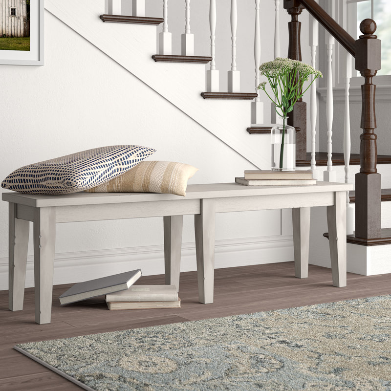 Bridgewater Solid Wood Bench, Gray