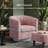 Modern Swivel Accent Chair With Ottoman Set - Velvet Upholstered Barrel Armchair And Footrest For Living Room, Bedroom, Office, Study - 360-Degree Rotation, Compact Space Saving Design-784362800