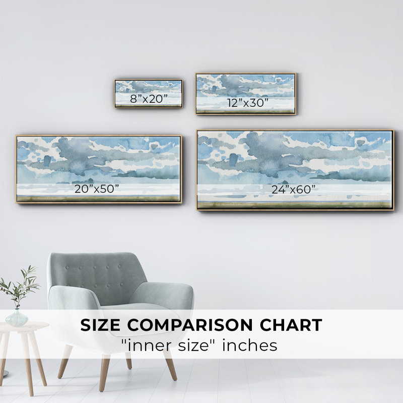 Open Sky Study II- Framed Canvas, 20" H x 50" W