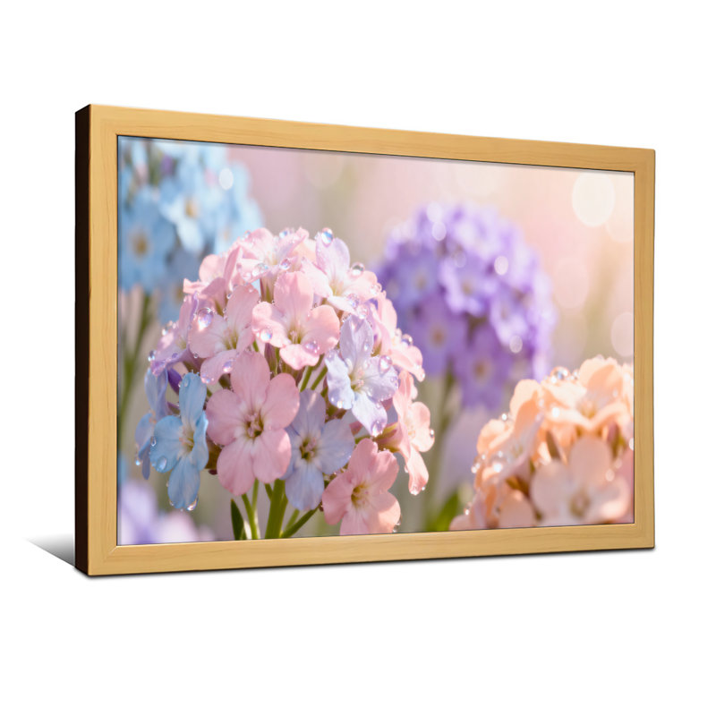 Plantes et fleurs Fleurs pastel sur fond flou artistique, H 24 po x l 36 po, Toile tendue, Ne s’applique pas