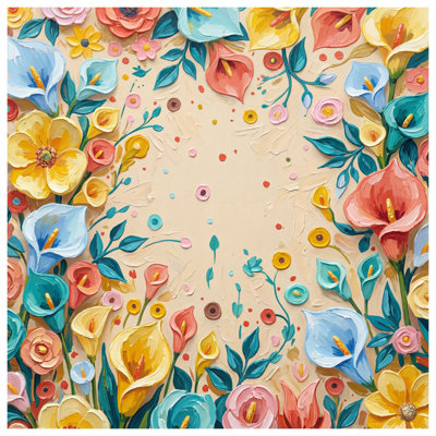 Édredon à motif floral coloré
