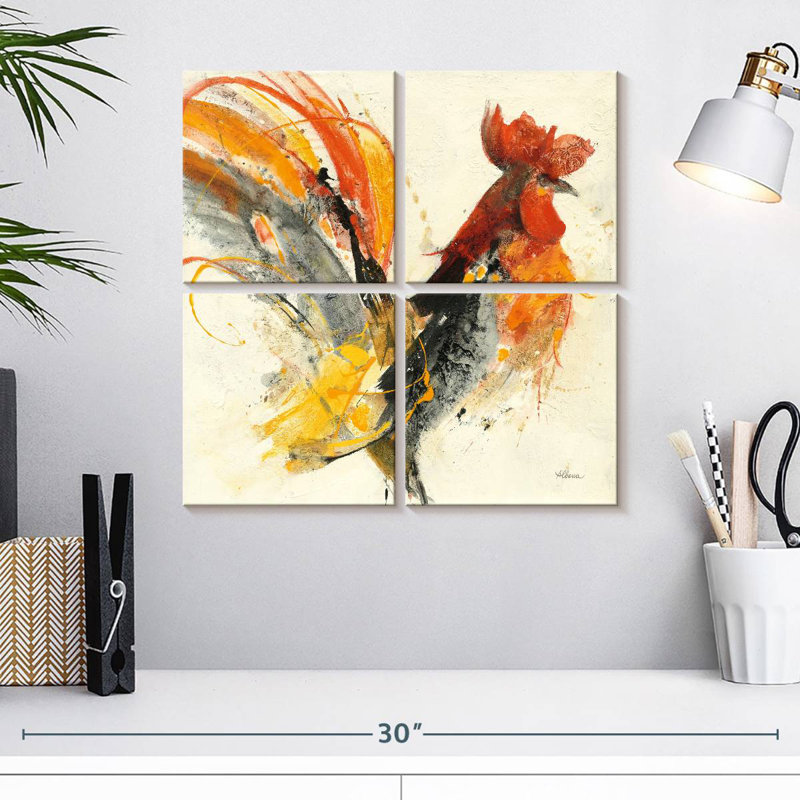 Brampt Festive Rooster I, 18" H x 18" W