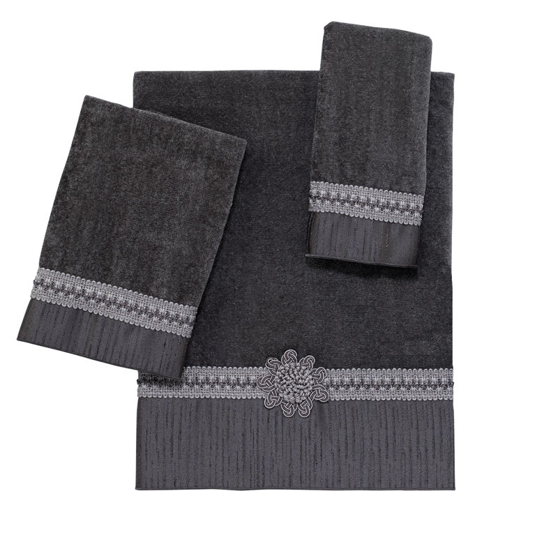 Winston Porter Escanaba 3-Piece Towel Set, Silver