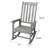 Wooden Oversized Porch Rocker Chair With Wide Seat And Tall Backrest,High Back Smooth Rocking Chairs For Outdoor & Indoor,Light Grey Color-1857864262