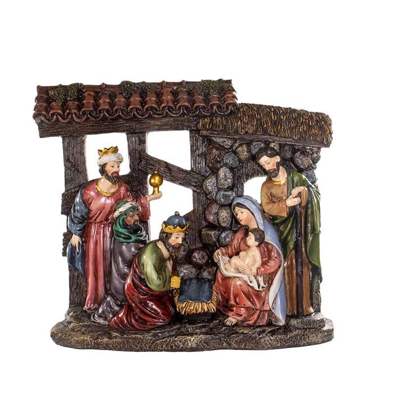 Ensemble de crèche de Noël avec scène