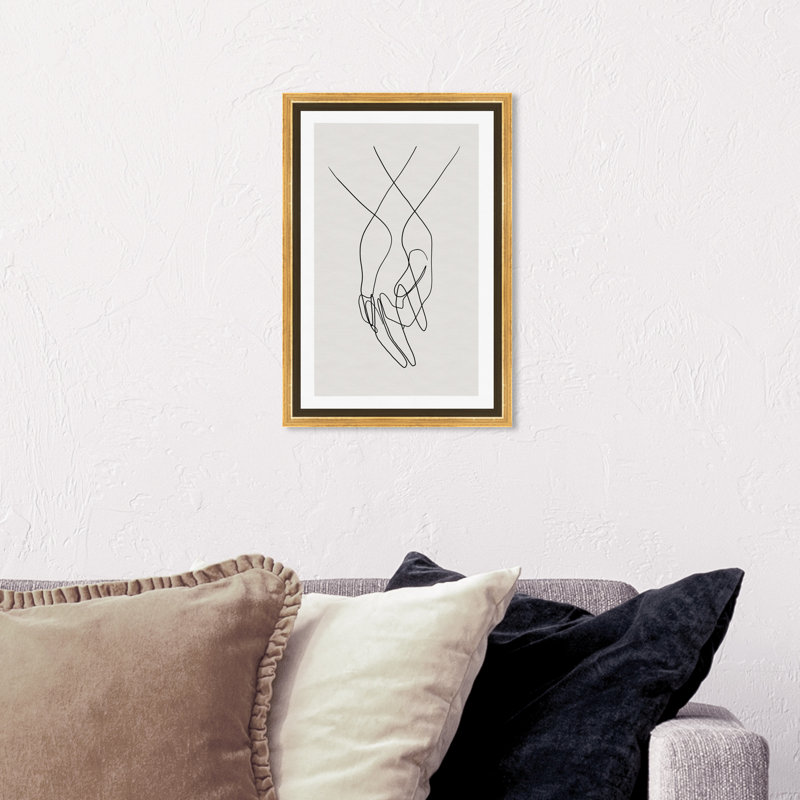 «Hands Shapes», impression sur toile, Toile encadrée, H 15 po x l 10 po, Doré