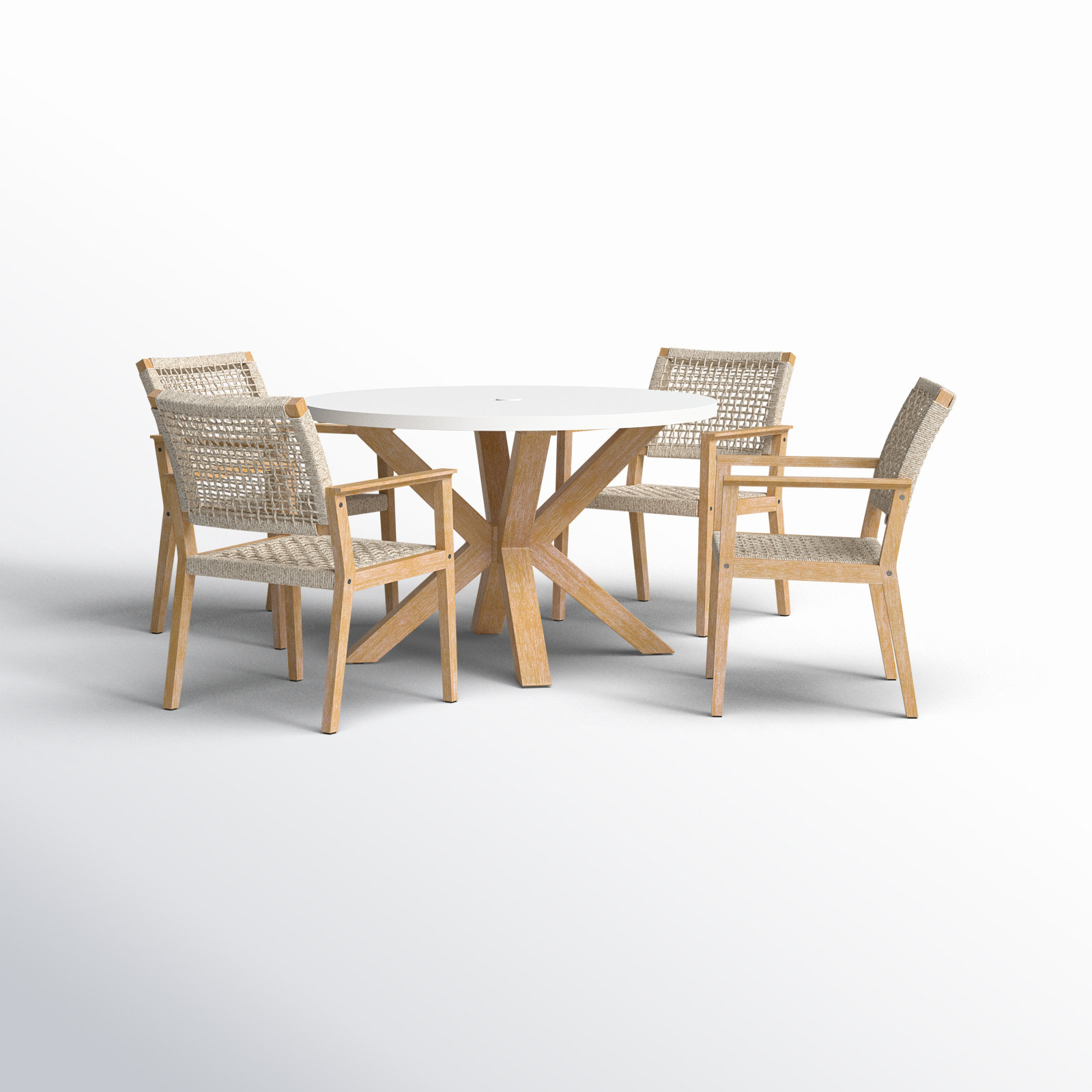 Birch Lane™ Fleur Piece Eucalyptus Dining Set with Nautical Rope