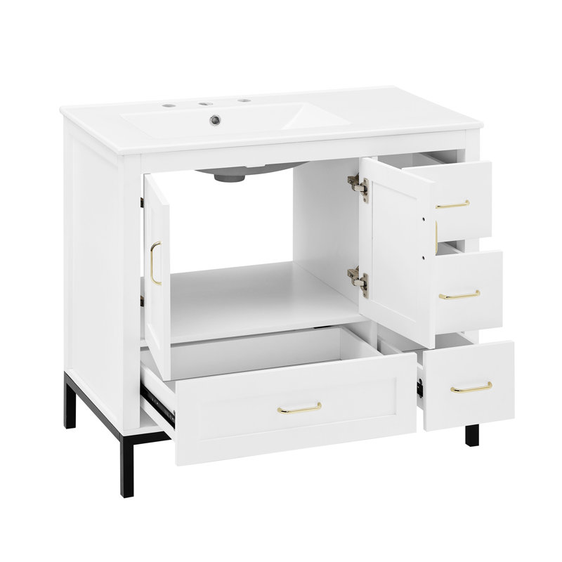 Meuble-lavabo de salle de bain, Blanc