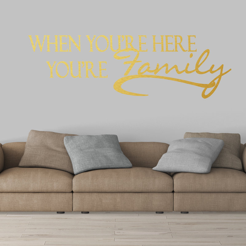 Adhésif mural "When you are you Famille", Or