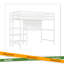 Lit mezzanine simple en bois avec tablettes, bureau et tableau d'écriture-1720947259