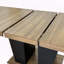 Table de salle à manger extensible pour 4 à 10 personnes - aspect bois vieilli avec base à double piédestal