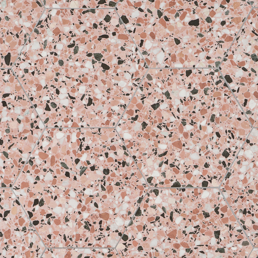 Firenze 13" x 15" Porcelain Hexagon Concrete Look Wall & Floor Tile (10.51 Sq. Ft. / Case) Bond Tile 