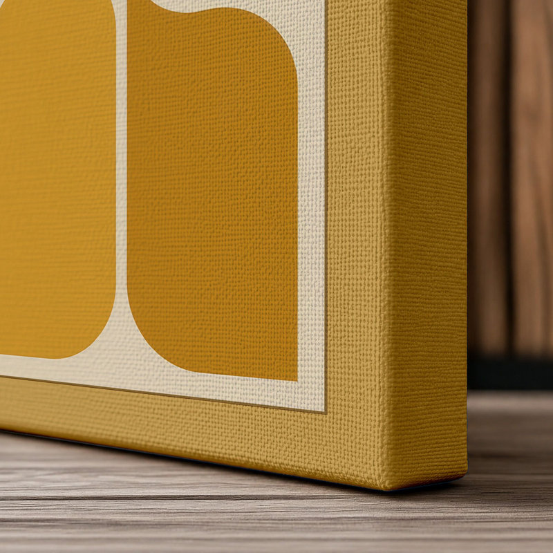Ochre Forms Mid-Century - Wrapped Canvas, Ochre Border, 30x20 - 76.2 x 50.8 cm