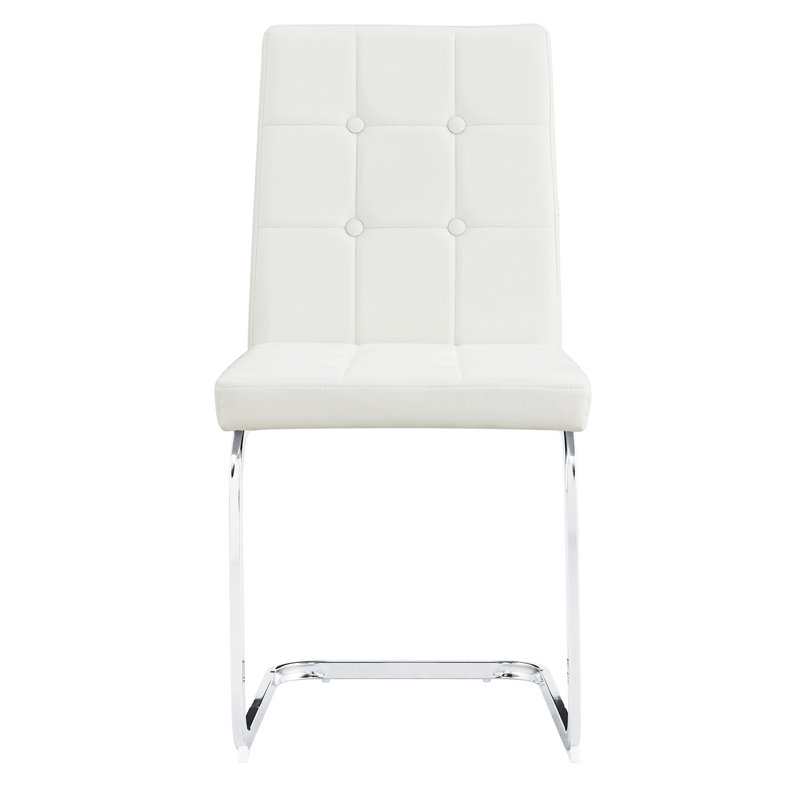 Chaise d'appoint l 18 po Darcel, Similicuir blanc