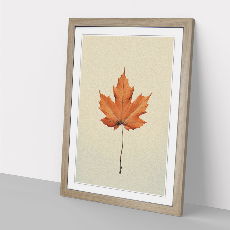 Leaf Minimalism - Framed Print, Oak, 34cm H x 25cm W x 2cm D