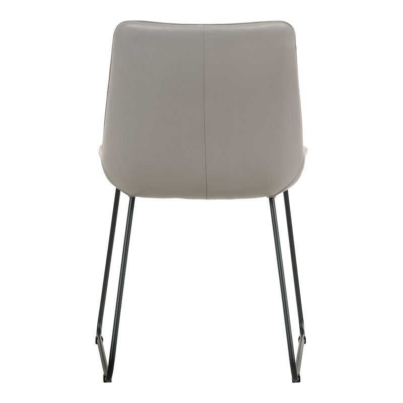 Villa Leather Dining Chair, Gray