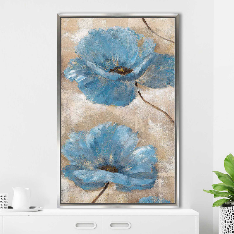 A Summer Wind II par Nan - Peinture, H 33,5 po x l 21,5 po x P 2 po, Cadre flottant argent