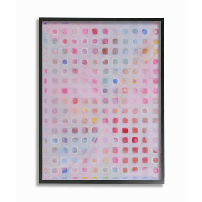 " Square Pattern Abstract Pink Red "