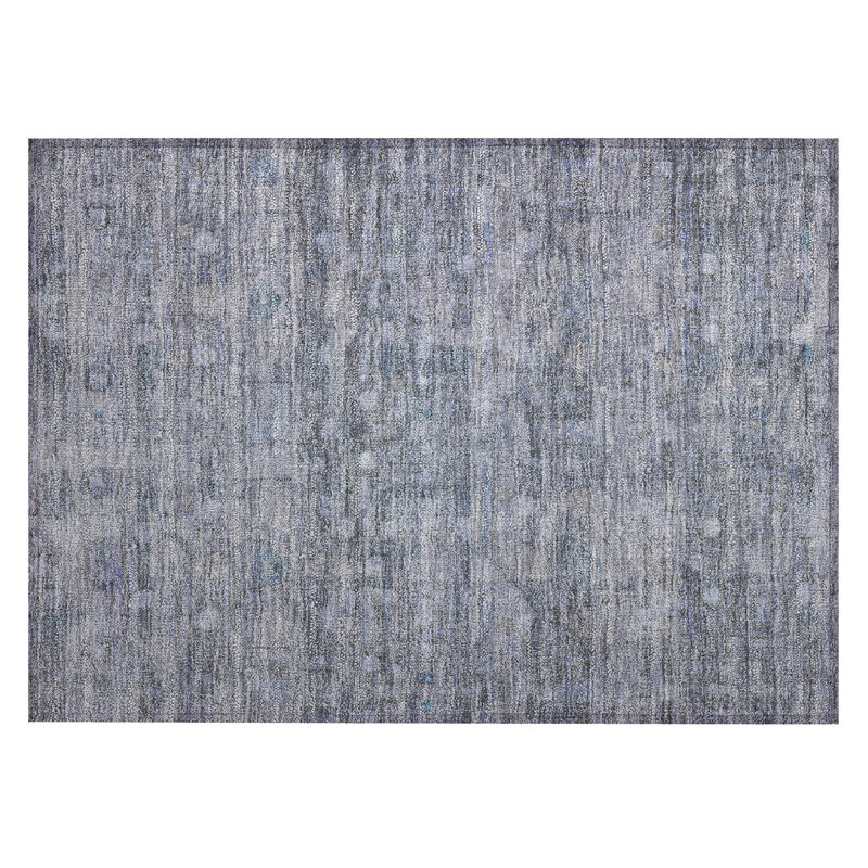 Machine Washable Indoor/Outdoor Xhevrie Blue Rug, Rectangle 1'8" x 2'6"