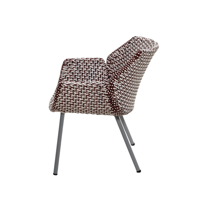 Vibe Patio Chair with Cushions, Taupe, Dusty Rose