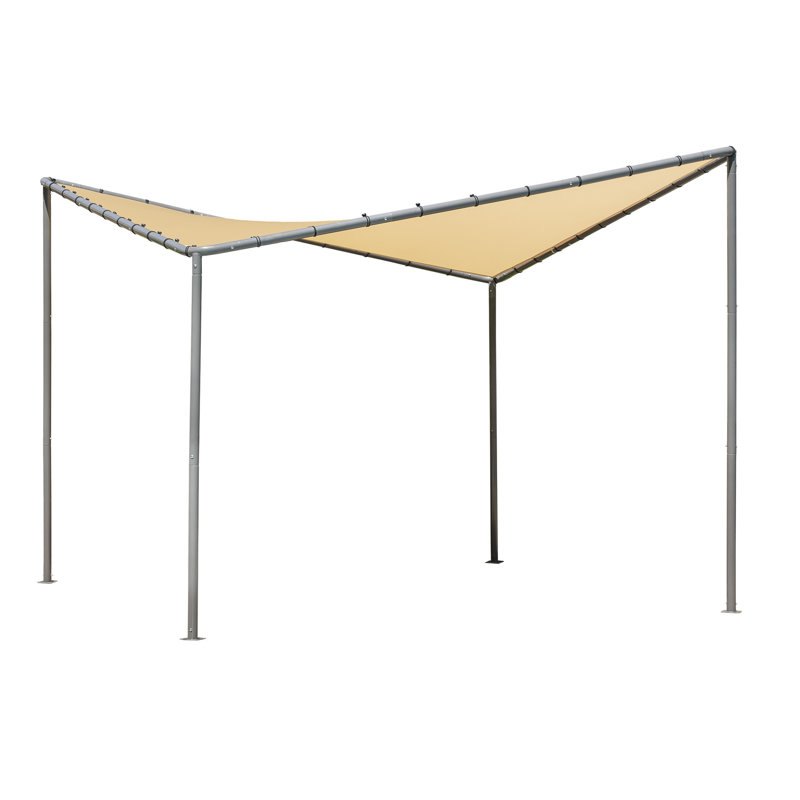 10x10 Del Ray Gazebo Canopy Charcoal Frame Tan Cover