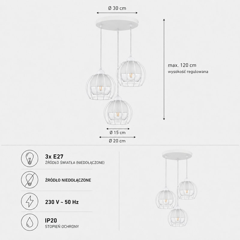 - Light White Pendant, 40, 3