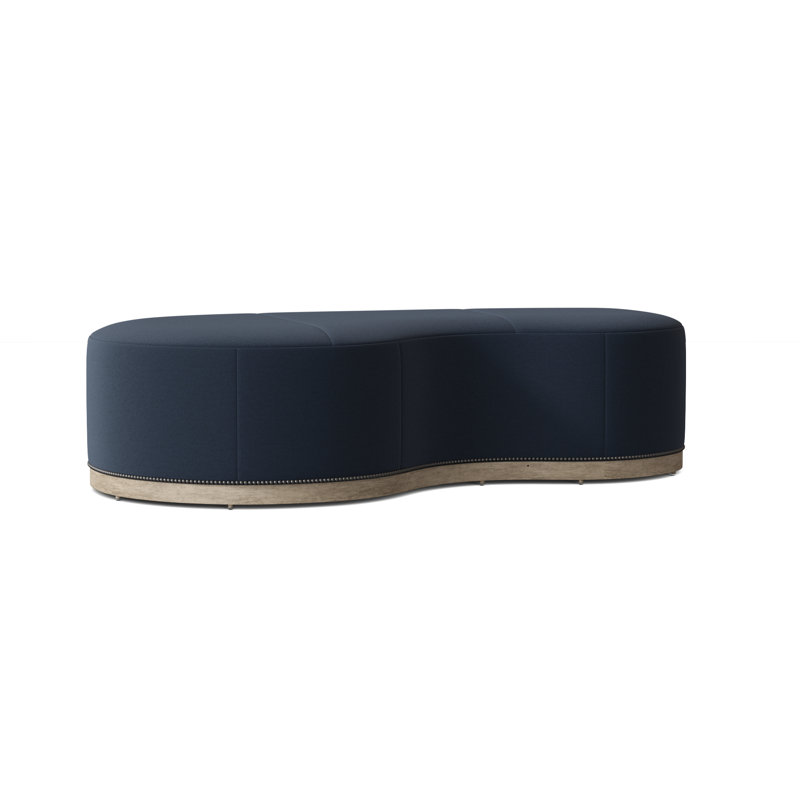 Madeline 61'' Wide Cocktail Ottoman, Tobacco, 8789 Indigo 100% Polyester