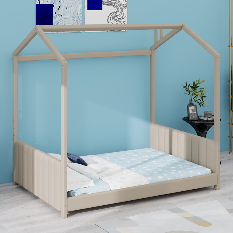 Lit Wood House, Beige, Lit double
