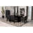 Houston Black Rectangular Double Pedestal Dining Table