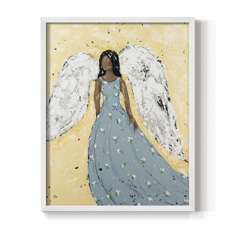 "EarthlyAngel III", H 11 po x l 9 po, Cadre blanc