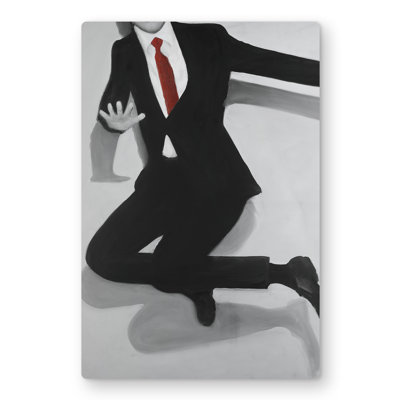 Classical jumping man - Gray Fashion metal print for decor