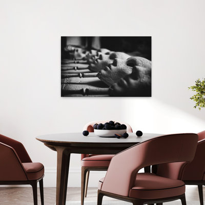 Mysterious Clay Faces Gothic Abstract Contemporary Architecture Wall Art Print by Roswitha Schleicher-Schwarz - Print
